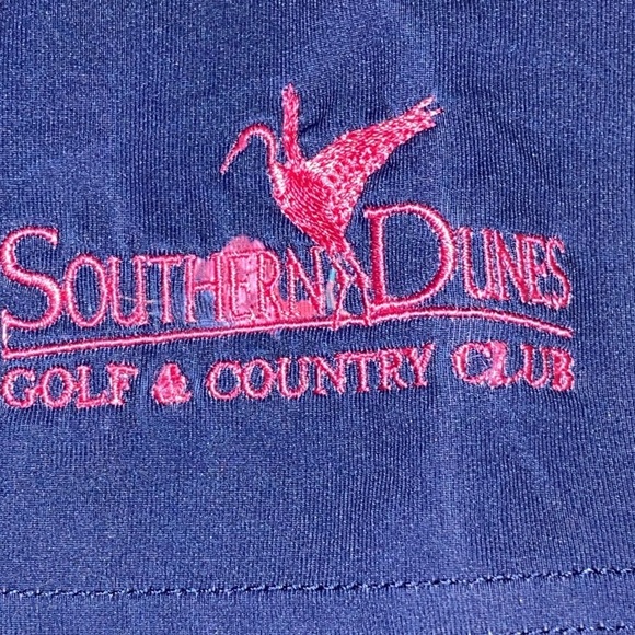 SCALES MENS SIZE LARGE GOLF POLO SHIRT BLUE MULTICOLOR FISH DESIGN  LONGER BACK - Picture 4 of 13